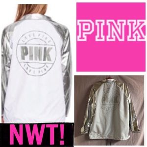SALE💎NWT! PINK BLING SNAP FRONT COACH JACKET💎